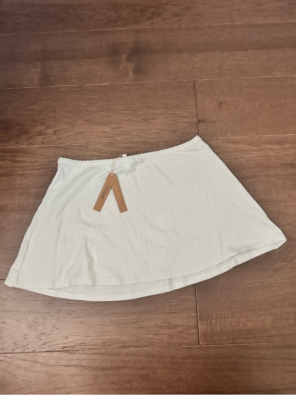 BNWT SKIMS Blue Drop Needle Pointelle Miniskirt
